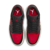 کفش Air Jordan 1 Low Bred مشکی قرمز - نمای زیره